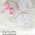 DIY Marble Coasters - such a cute, simple and inexpensive gift idea that is perfect for birthdays or even the holidays