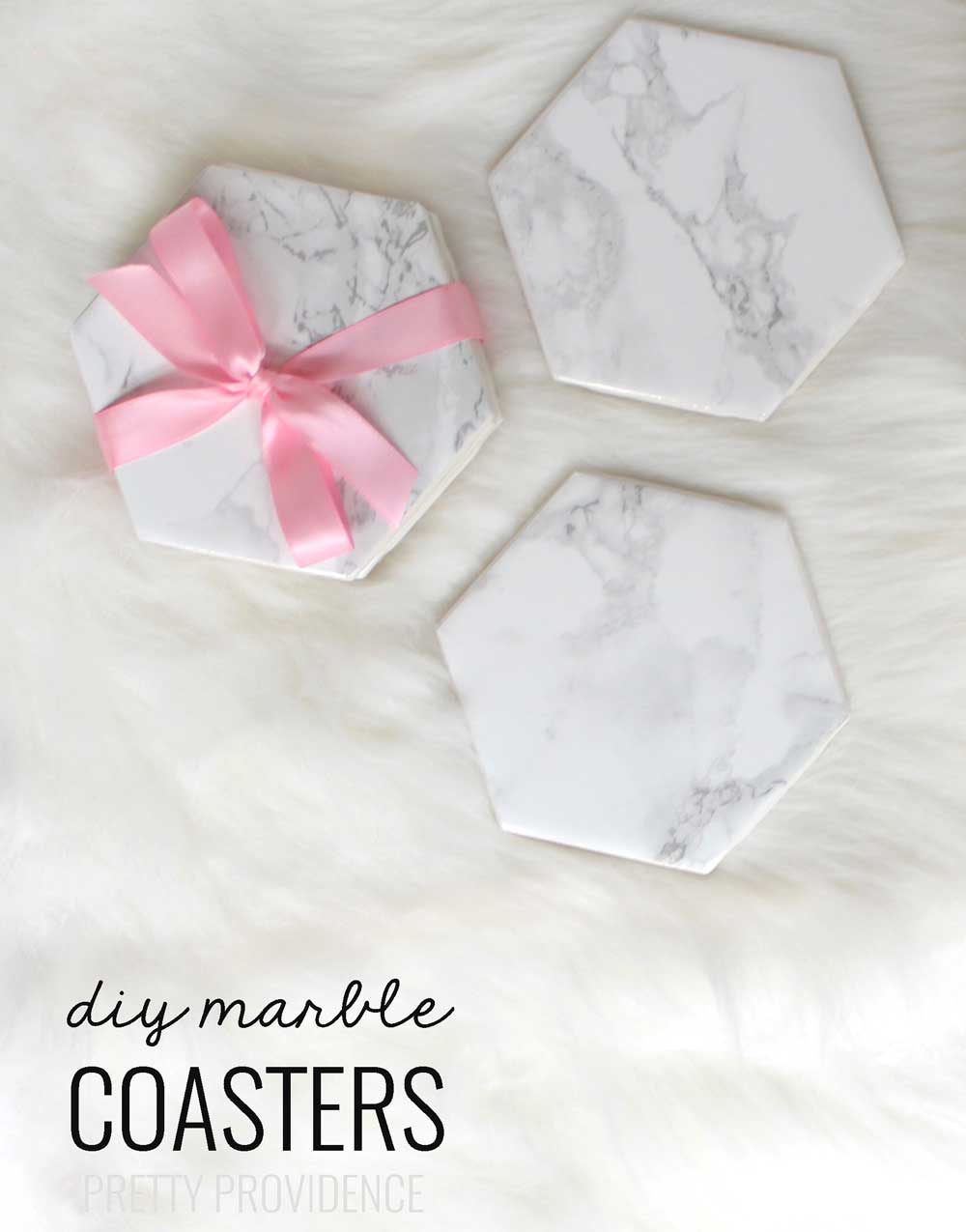 DIY Marble Coasters - such a cute, simple and inexpensive gift idea that is perfect for birthdays or even the holidays