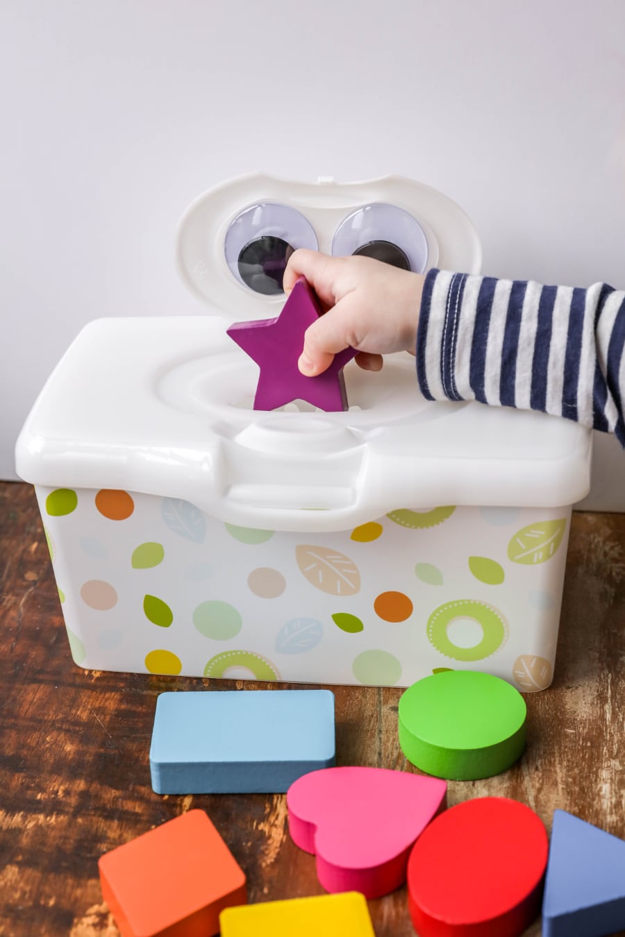 Turn a wibes tub into a learning toy and storage box for the kids!