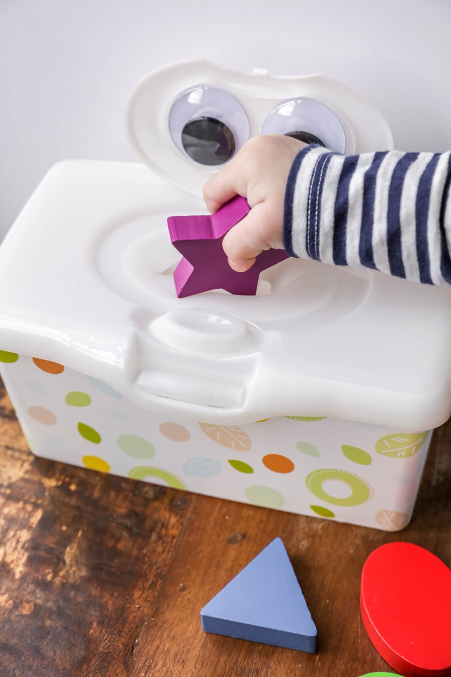 Turn a wibes tub into a learning toy and storage box for the kids!