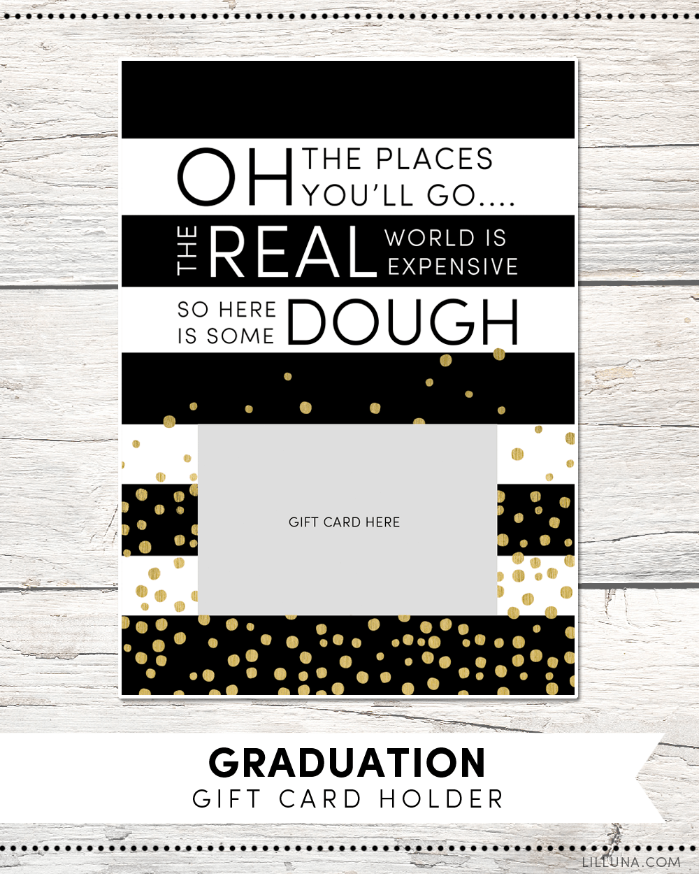 FREE Graduation Gift Card Holder Print - just attach a gift card and give to your favorite graduate for a simple and cute gift idea!
