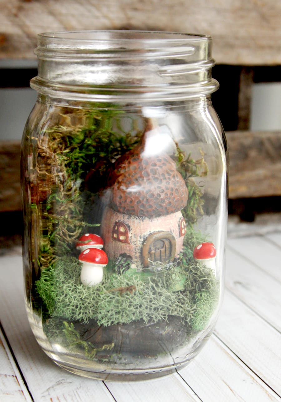 Mason Jar Fairy Gardens - Have you jumped on the fairy garden trend? They only take about 15 minutes to put together and you can have so much fun with different little houses, doors and accessories. They make really fabulous gifts too!