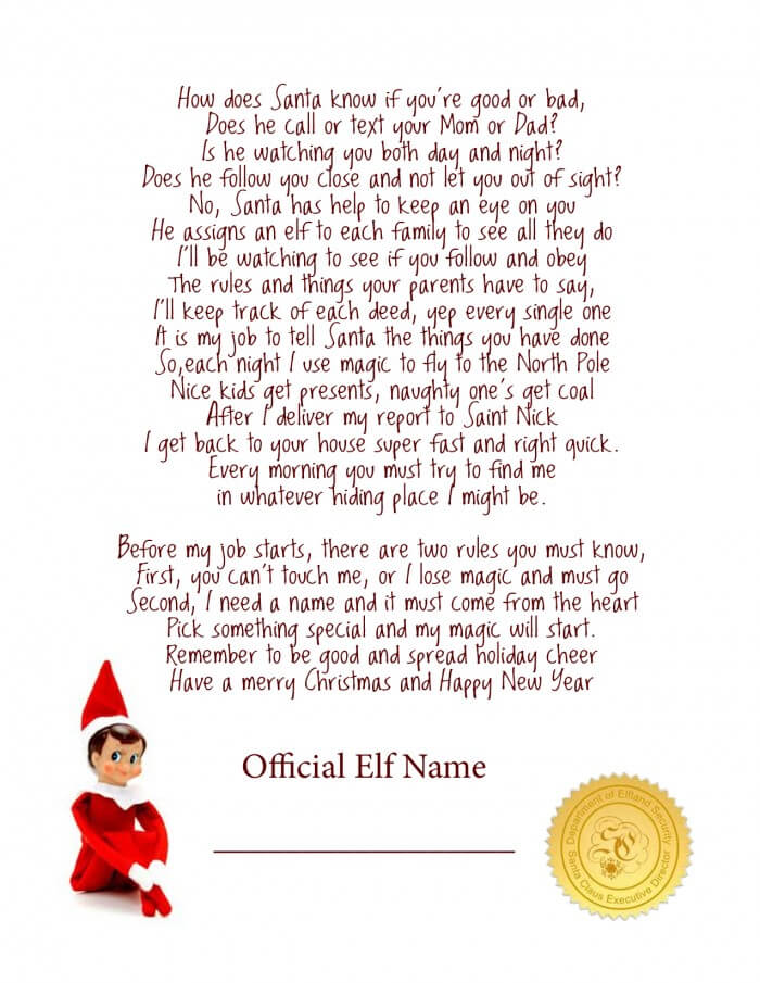 Elf On The Shelf Arrival Letter Poem Let s DIY It All With Kritsyn 