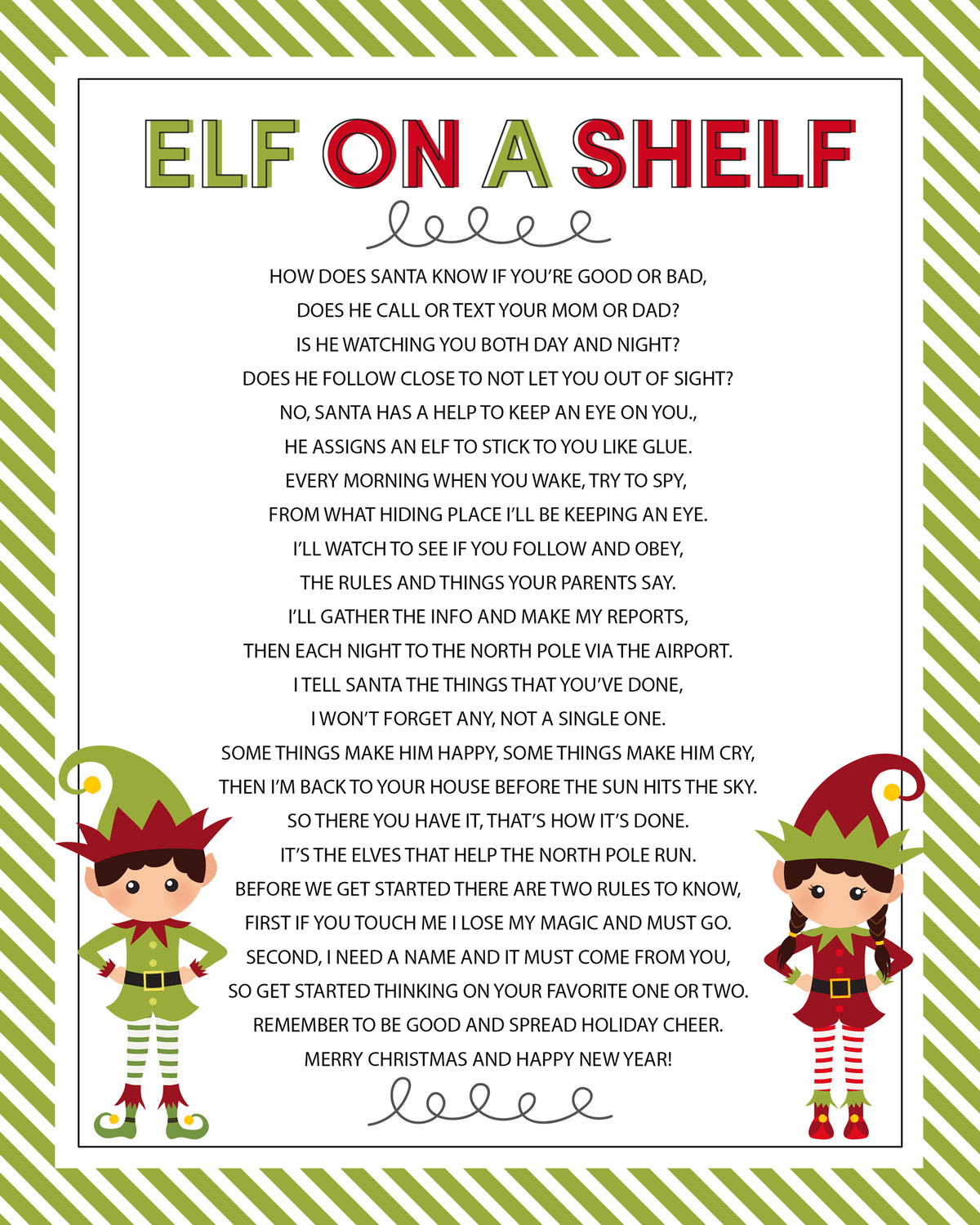 Elf on the Shelf Lettera di arrivo PoesiaFacciamo fai da te TuttoCon