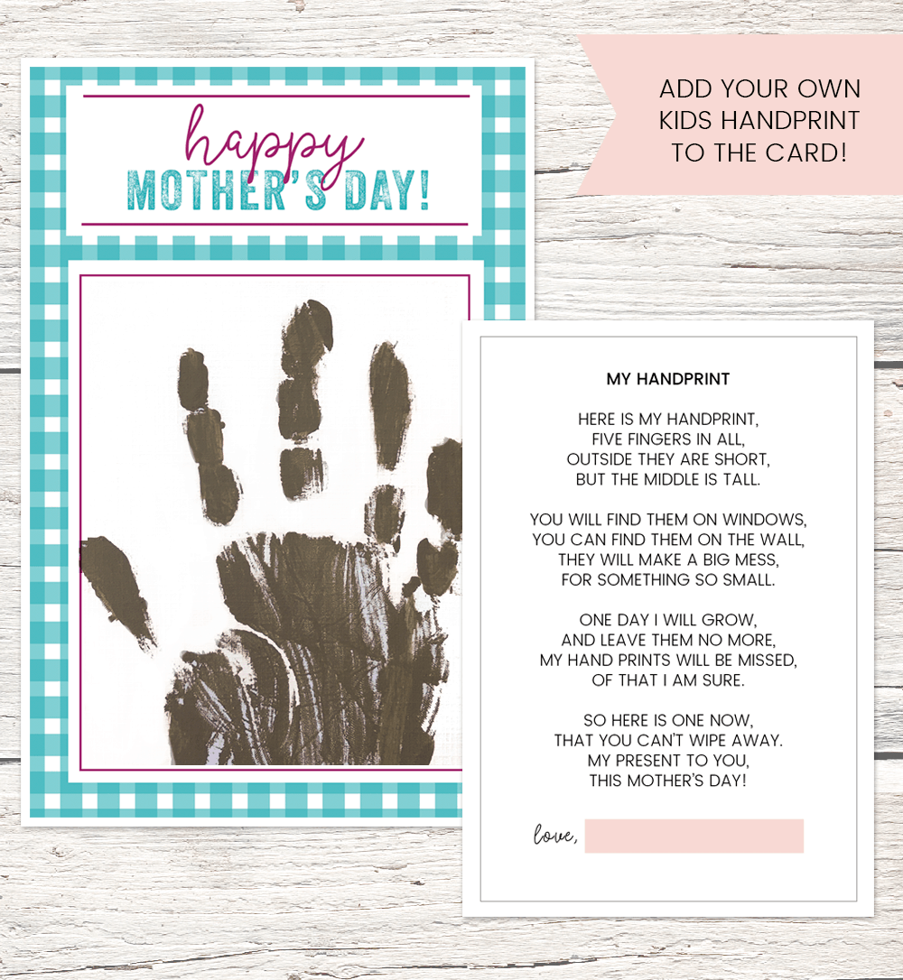 Mother's day handprint poem sales printables