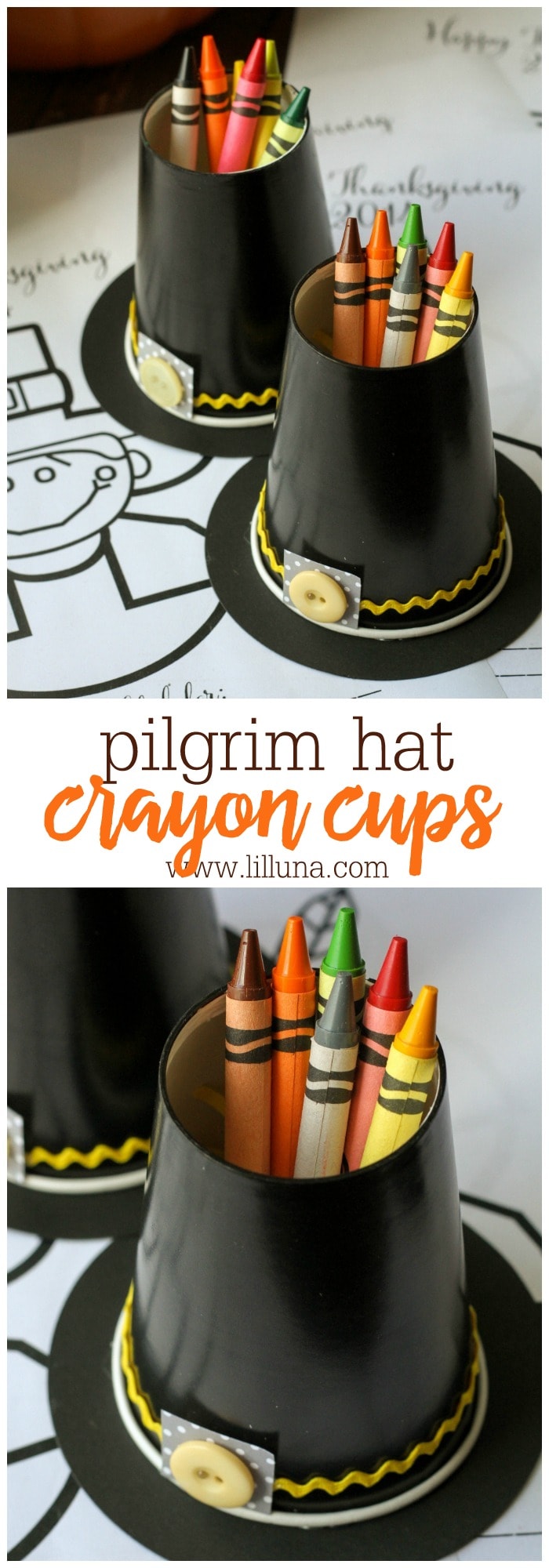 Pilgrim Hat Crayon Cups