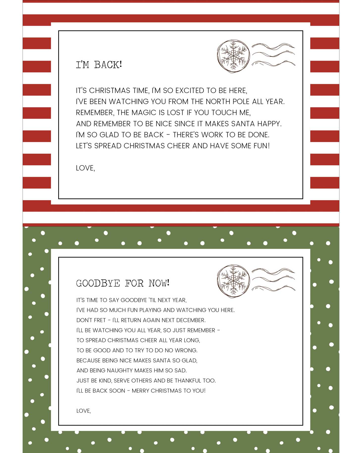 Free Elf Letter Template