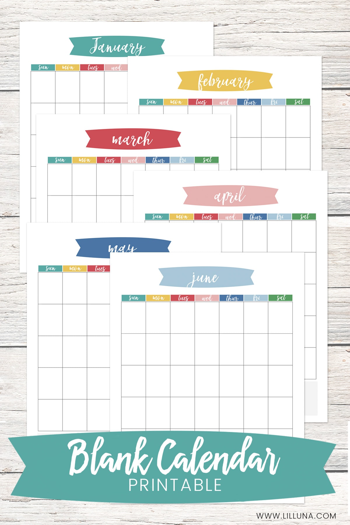 2019 Calendar Printable + Blank Calendar – Let's DIY It All – With ...