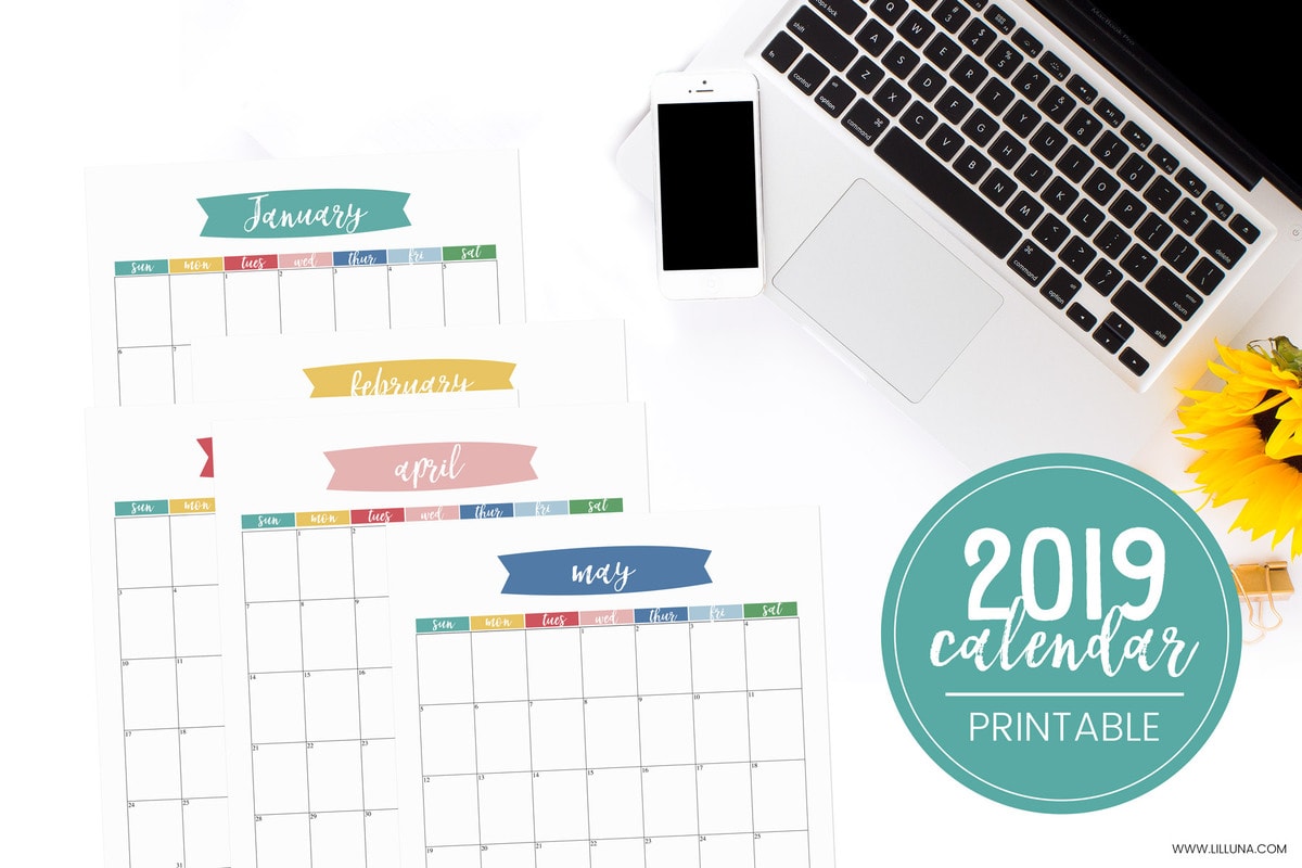 2019 Calendar Printable