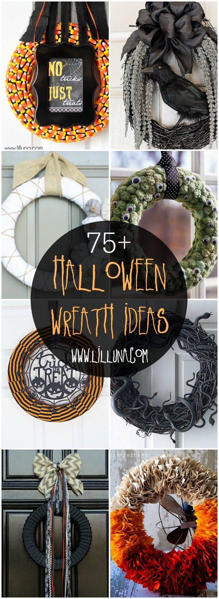 A collection of 50+ Halloween Wreath Ideas
